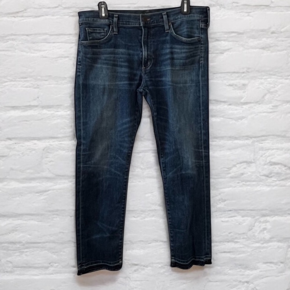 ⭐️ Citizens of Humanity Agnes Crop Mid Rise Slim Straight Raw Hem Jeans Size 32